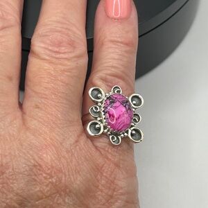 Sterling Silver Kingman Cherry Blossom Dahlia Ring